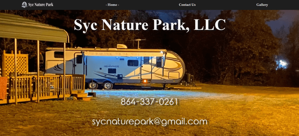 Screenshot of Syc Nature Park website.